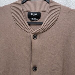NWT Mens Rhone Hudson Cardigan ButtonUp Sweater Brown Lentil XXL TTG Ribbed Trim